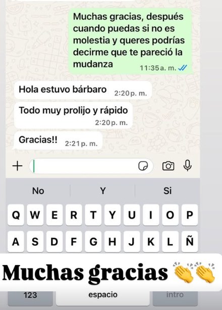 Reseña de cliente de Mudanzas Clodomira 3